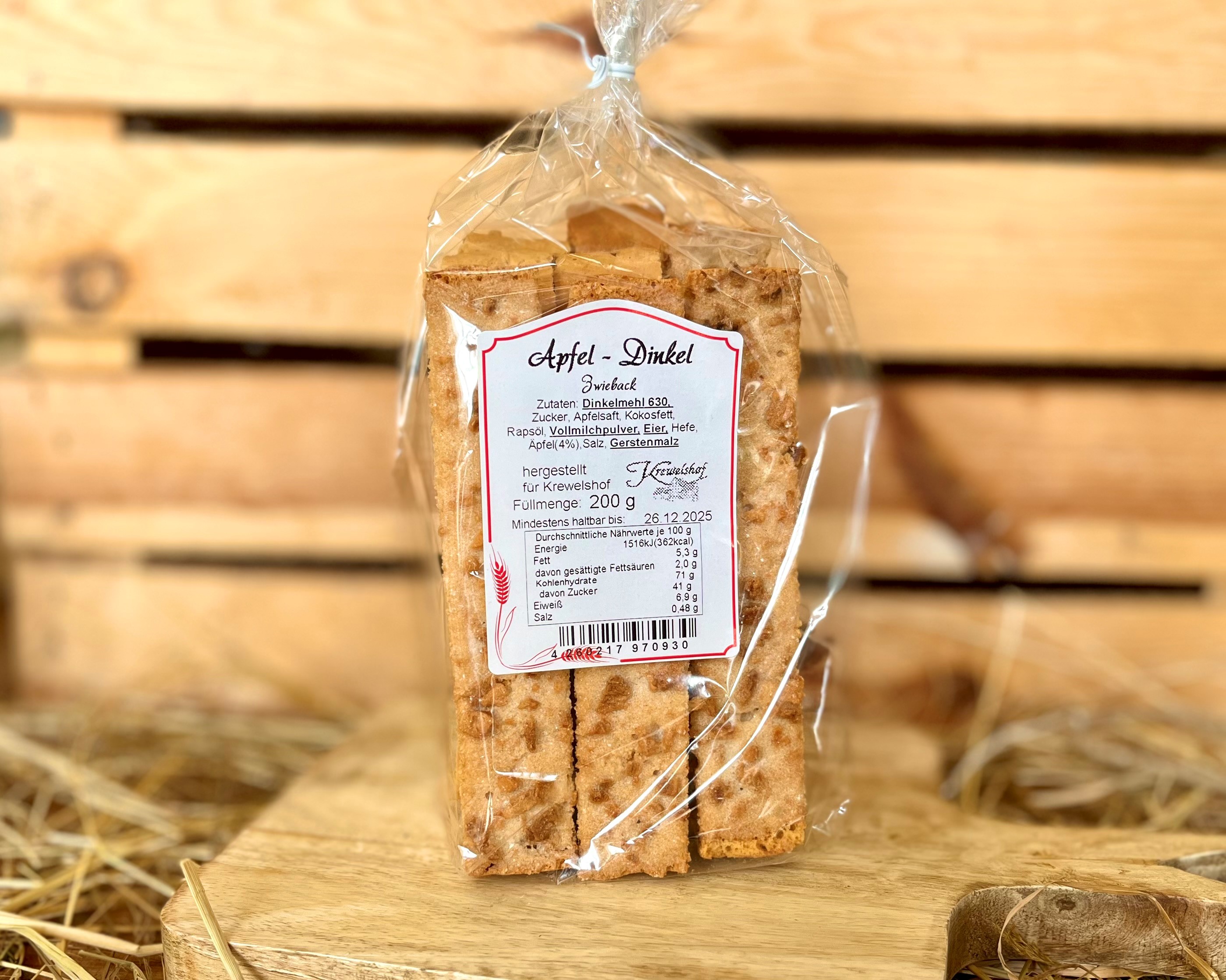 Apfel -Dinkel Zwieback