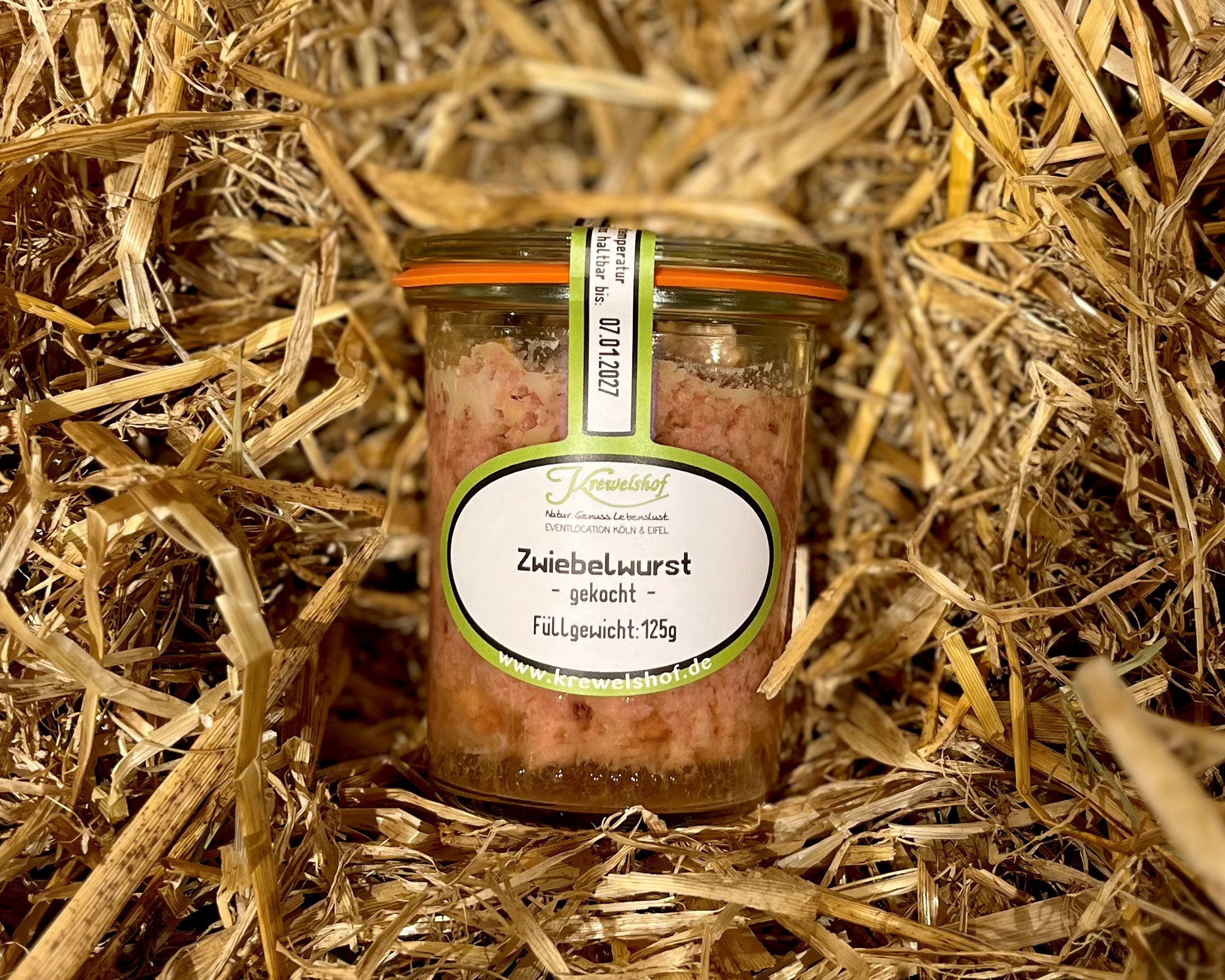 "Kreweslhofer Zwiebelwurst" im Glas