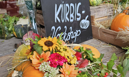 Kürbis- Workshop &  Helloween-Kürbisgesteck